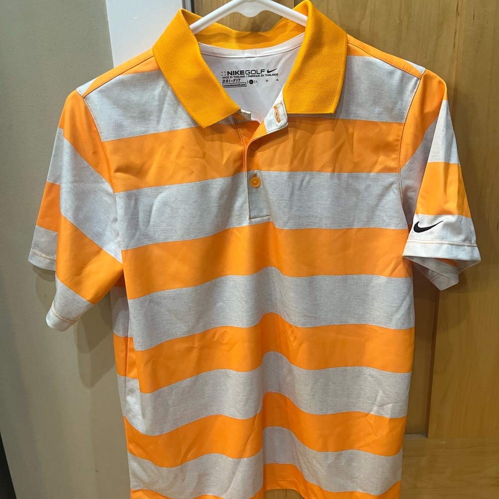 Boys Nike Orange and Gray Polo Shirt with Breathable Fabric